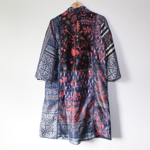 NWOT Soft Surroundings Montebleu Topper Mixed Print Kimono Cardi Large H13180 - Picture 8 of 11